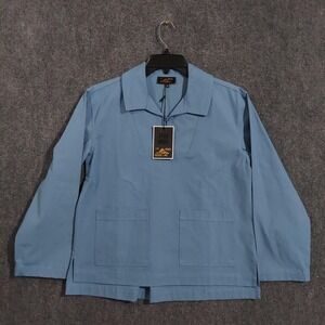 Le Mont St Michel Jacket Womens 36 Blue Cotton Twill French Workwear Chore